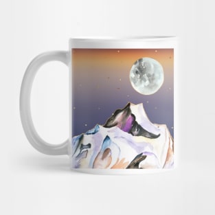 moon rising under golden sky Mug